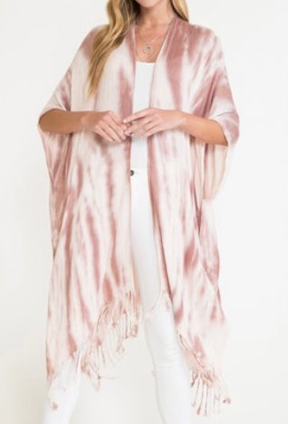 Gypsy Tie Dye Poncho - Rose