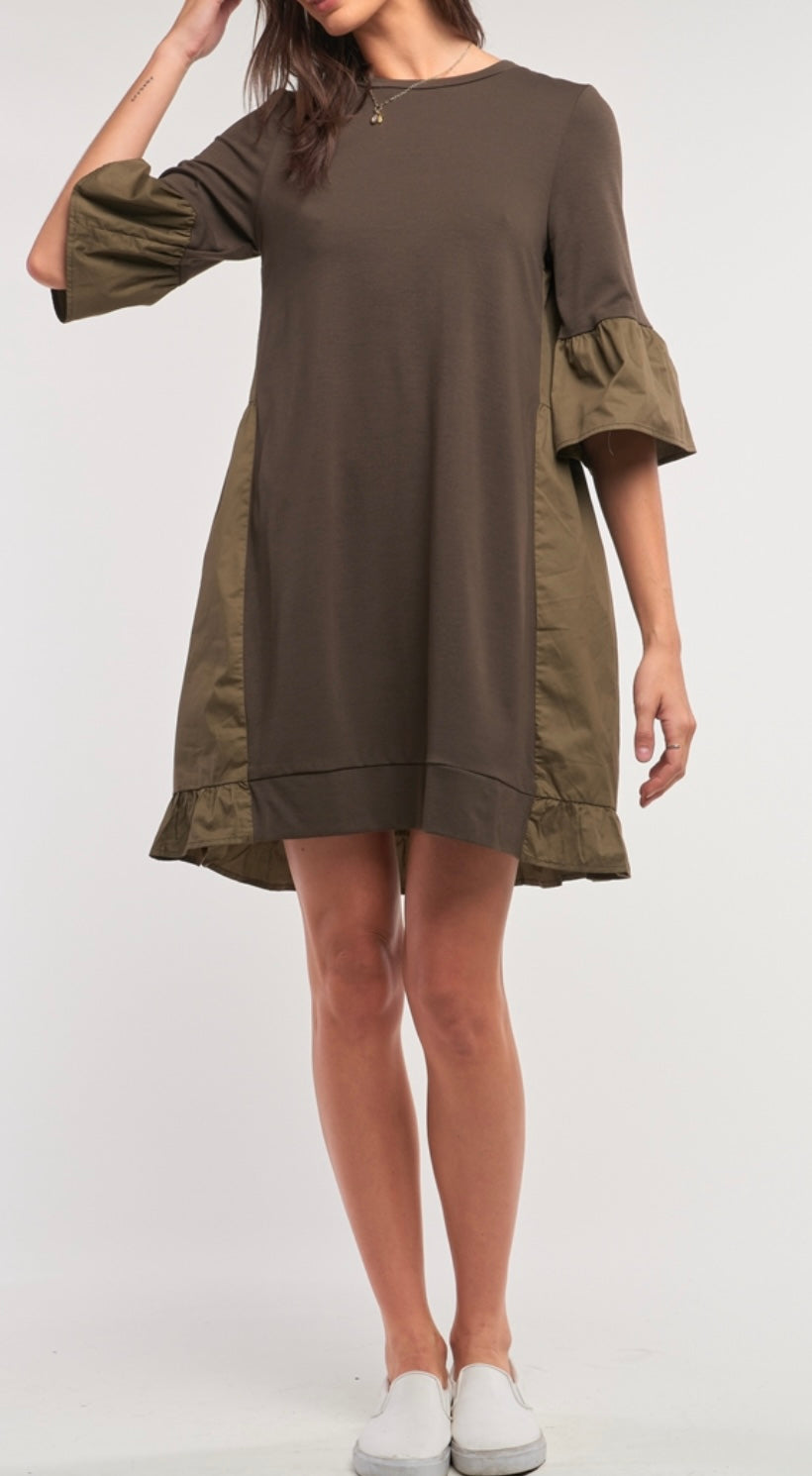 Ruffle Back T-Shirt Dress