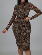 Load image into Gallery viewer, Leopard Me Please Midi Dress
