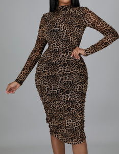 Leopard Me Please Midi Dress