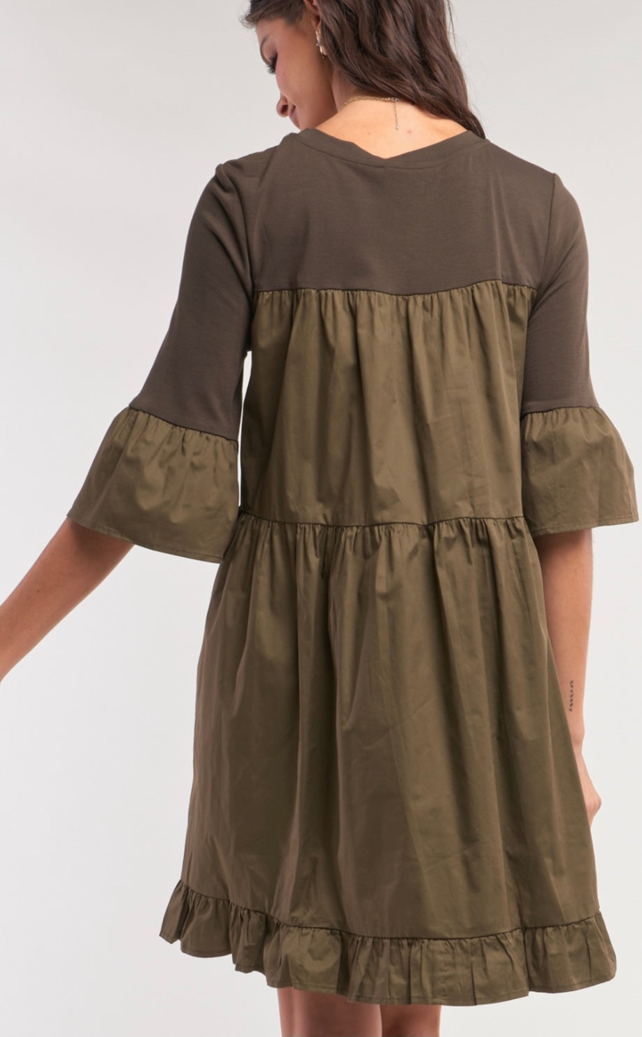 Ruffle Back T-Shirt Dress